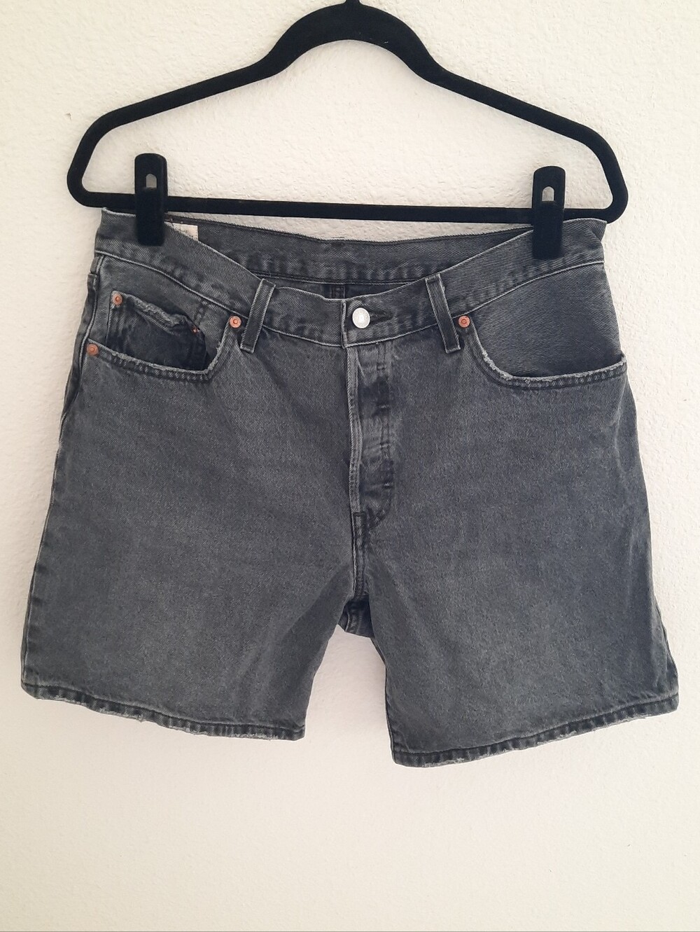 Levi's Faded Black/Grey 501 Denim Shorts